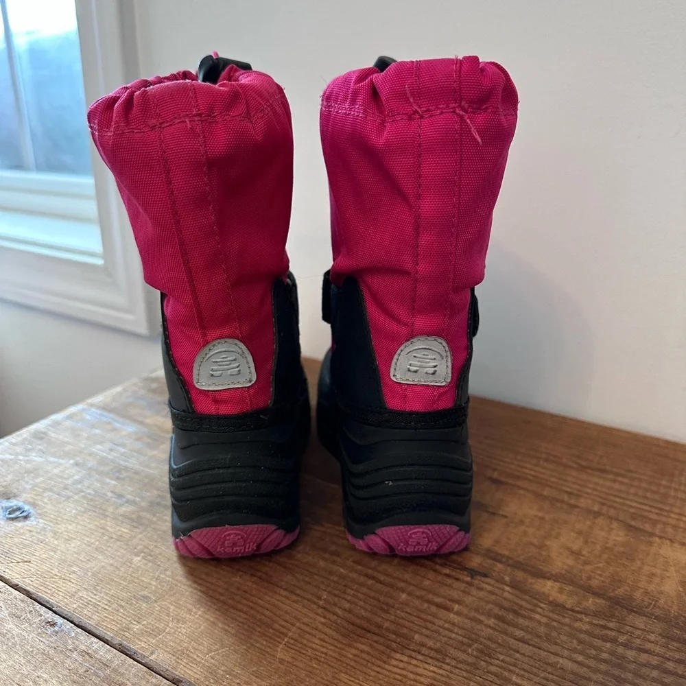 Kamik Kids' Pink and Black waterproof Winter Boots